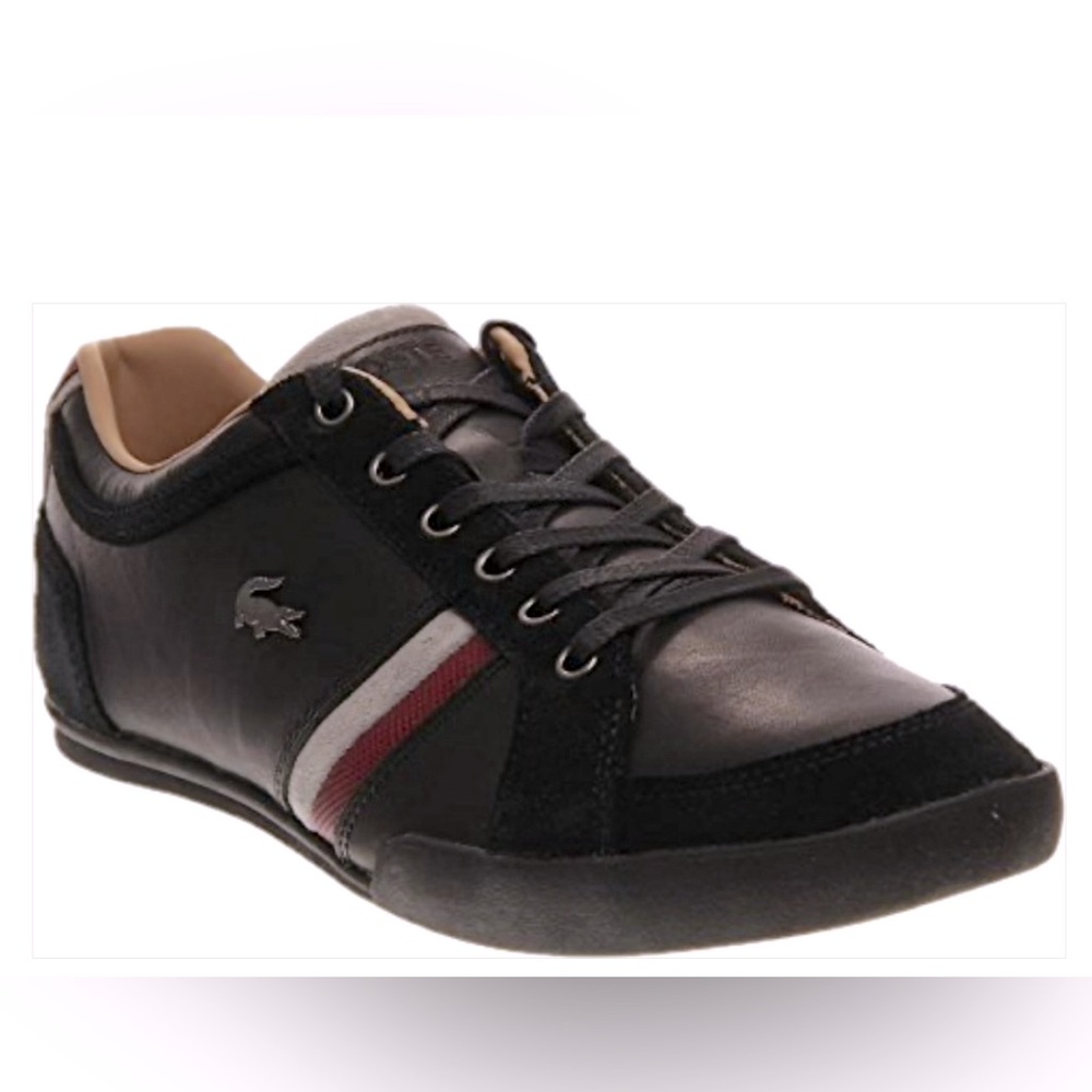 Lacoste Men's Rayford 9 Fashion Black Leather Sneakers Shoes Sz 8